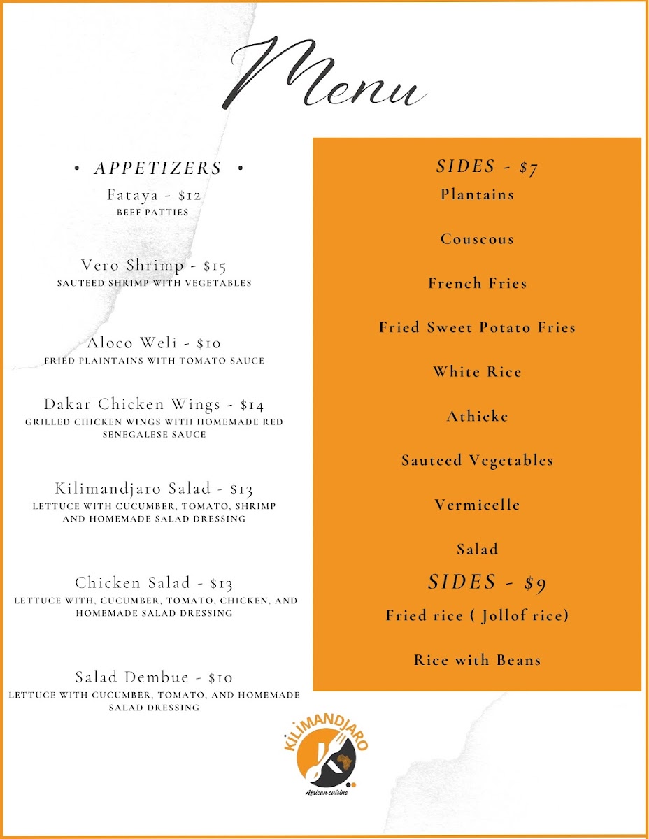 Kilimandjaro restaurant Menu - Image 3